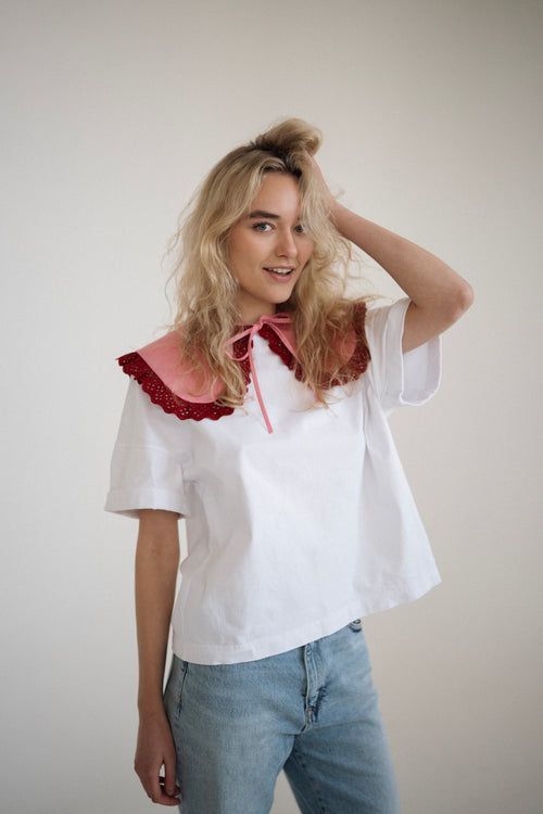 Kołnierzyk GIGI różowo-czerwony