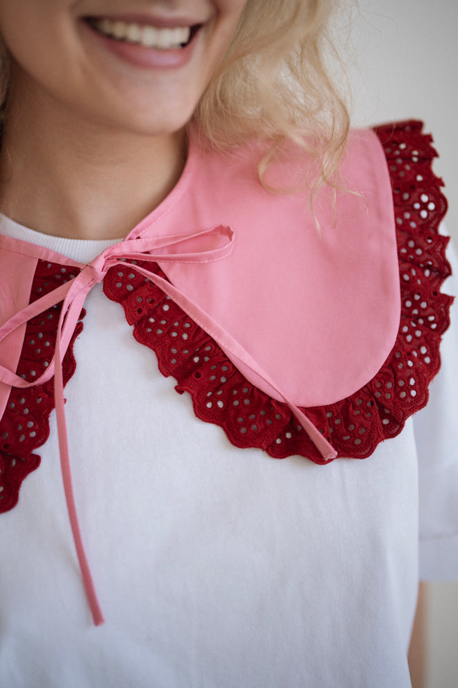 Kołnierzyk GIGI różowo-czerwony