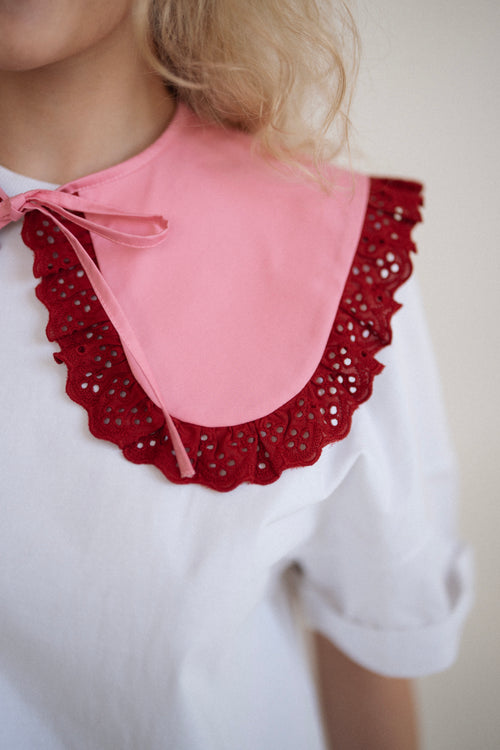 Kołnierzyk GIGI różowo-czerwony