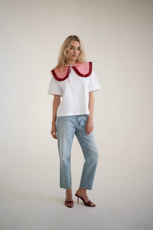 Kołnierzyk GIGI różowo-czerwony