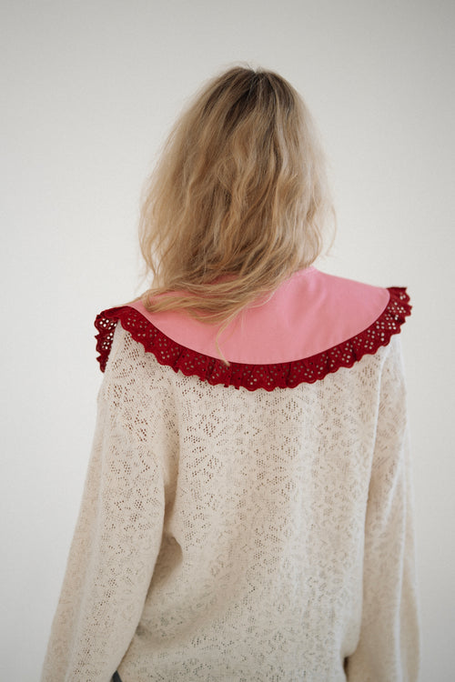 Kołnierzyk GIGI różowo-czerwony