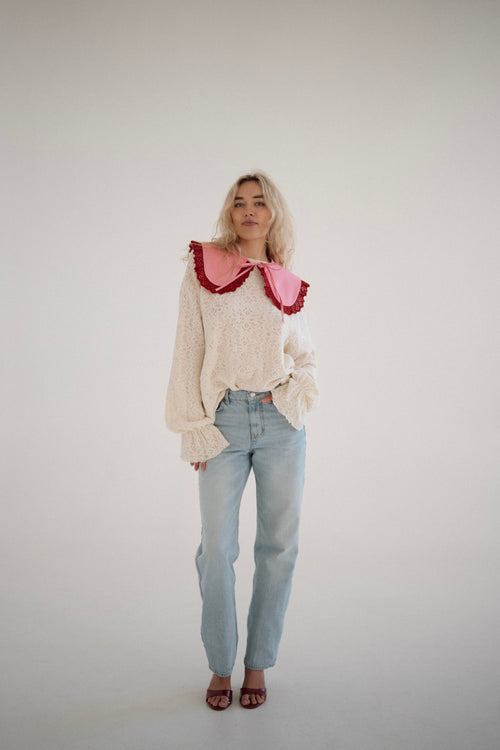 Kołnierzyk GIGI różowo-czerwony