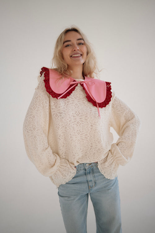 Kołnierzyk GIGI różowo-czerwony